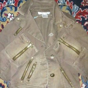 💥Steampunky biker moto denim crop jacket